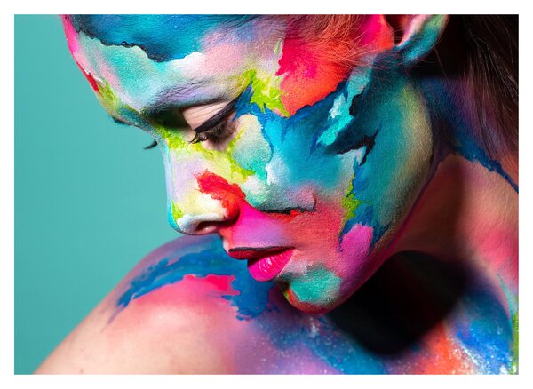Tablou pe sticlă - Body art (70x50 cm)