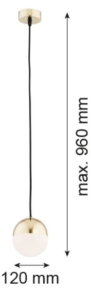 Argon Livia lampă suspendată 1x7 W alb-alamă 4031