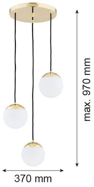 Argon Livia lampă suspendată 3x7 W alb-alamă 1416