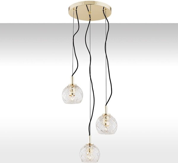Argon Oviedo lampă suspendată 3x15 W alamă-transparent 1463