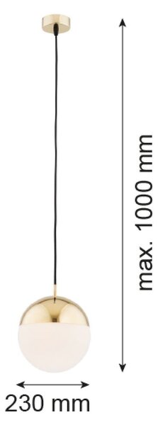 Argon Livia lampă suspendată 1x15 W alamă-opal 4029