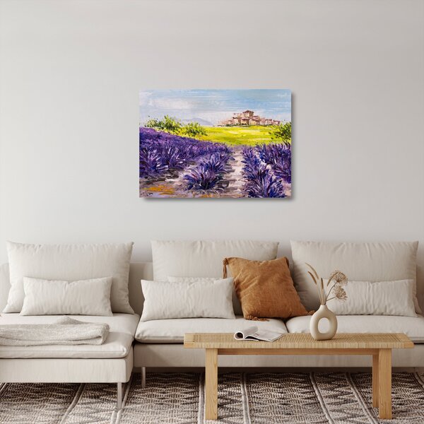 Tablou pe sticlă - Provence, Franța, pictură în ulei (70x50 cm)