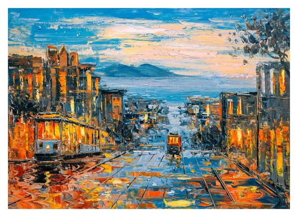 Tablou pe sticlă - Telecabină, San Francisco (70x50 cm)