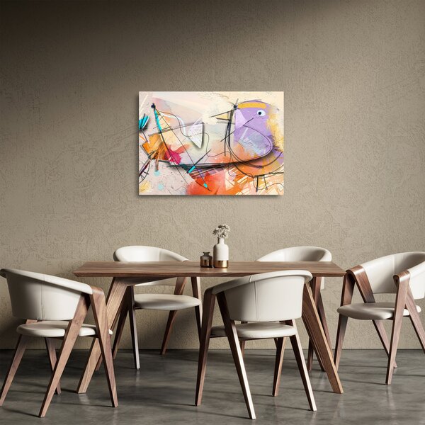 Tablou pe sticlă - Abstract, pasăre (70x50 cm)