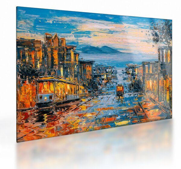 Tablou pe sticlă - Telecabină, San Francisco (70x50 cm)