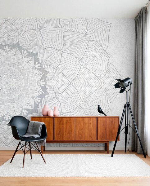 Tapet Mandala rotundă, tapet pentru spațiul de yoga sau pentru a armoniza spațiul personal. Mandala de, Fototapet Designer, w01088v2 : Uwalls.ro