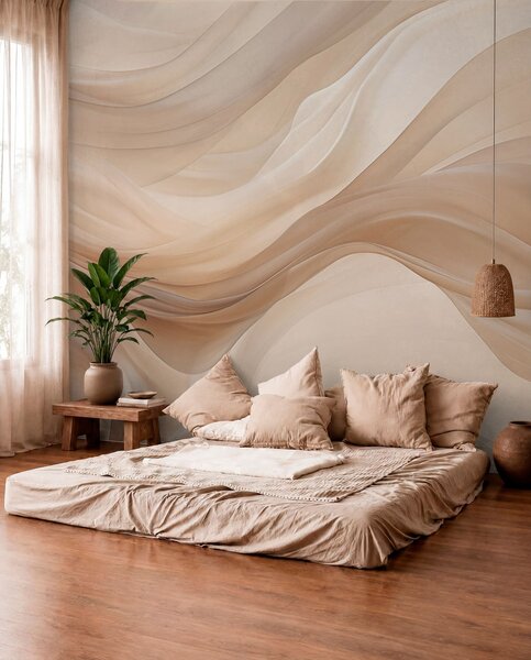 Tapet Fundal bej delicat, Fototapet 3D, Fotomurale 3D Forme geometrice, w01641 : Uwalls.ro