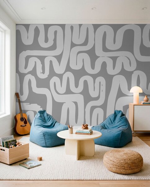 Tapet Linii de lichidare gri, Fototapet Modern, w01686v2 : Uwalls.ro