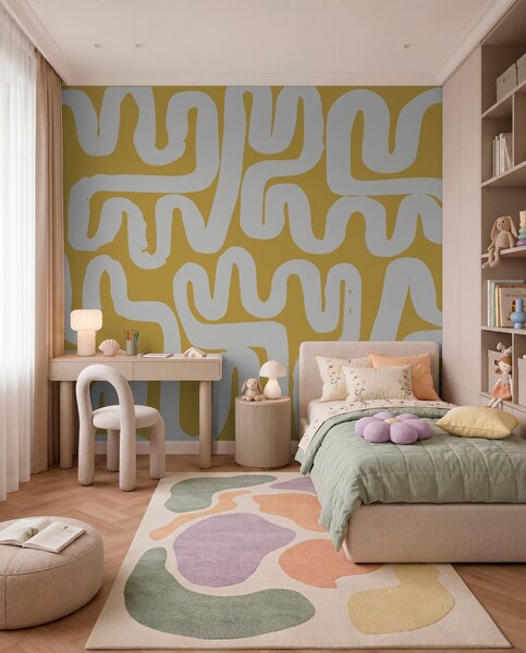 Tapet Linii de lichidare galbene, Fototapet Designer, w01686v1 : Uwalls.ro