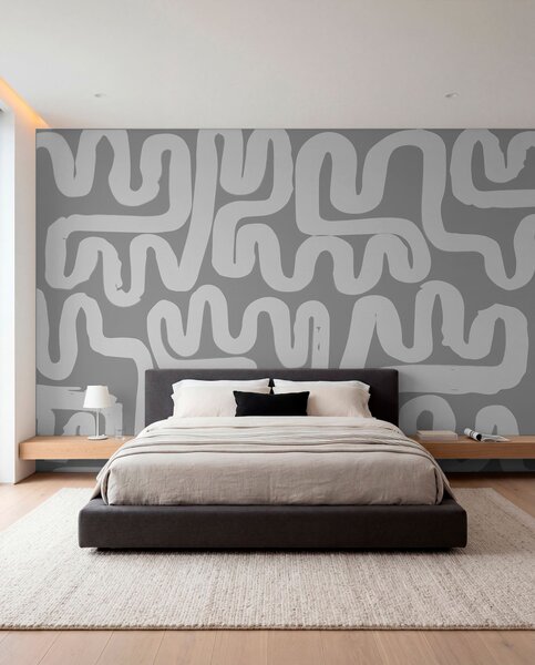 Tapet Linii de lichidare gri, Fototapet Modern, w01686v2 : Uwalls.ro