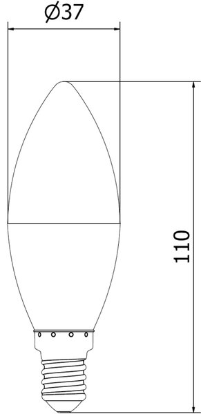Mexen Nova, Bec LED E14, C37, 10W, cald - 3000K, 1055 lm - L102-E14-1030-01