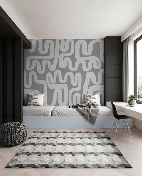 Tapet Linii de lichidare gri, Fototapet Modern, w01686v2 : Uwalls.ro