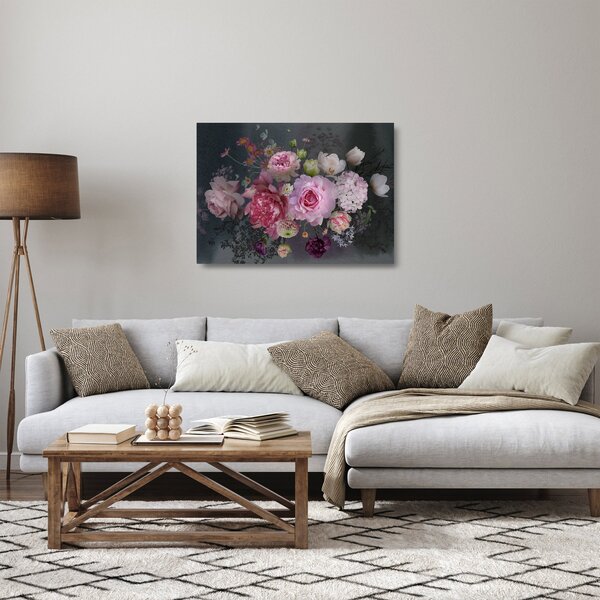 Tablou pe sticlă - Flori de grădină (70x50 cm)