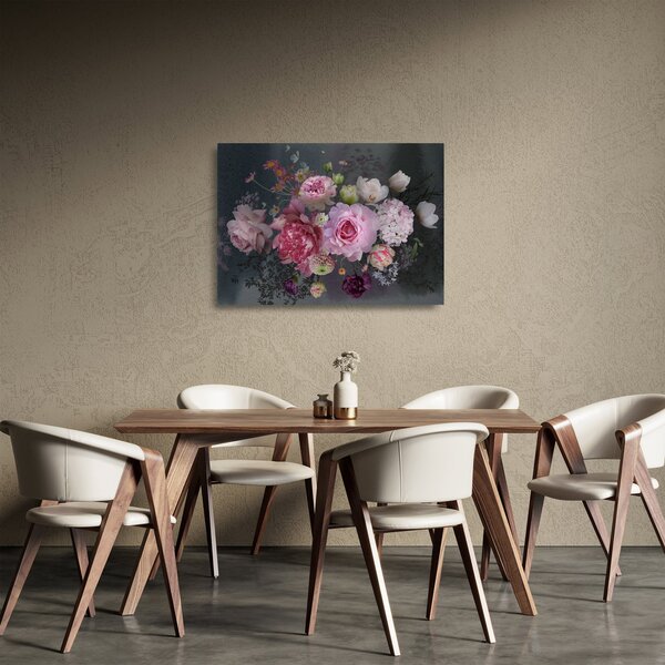 Tablou pe sticlă - Flori de grădină (70x50 cm)