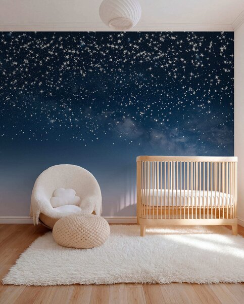 Tapet Cer de noapte înstelat, gradient roz, cosmic, constelații, Fototapet Spaţiu, w01797 : Uwalls.ro