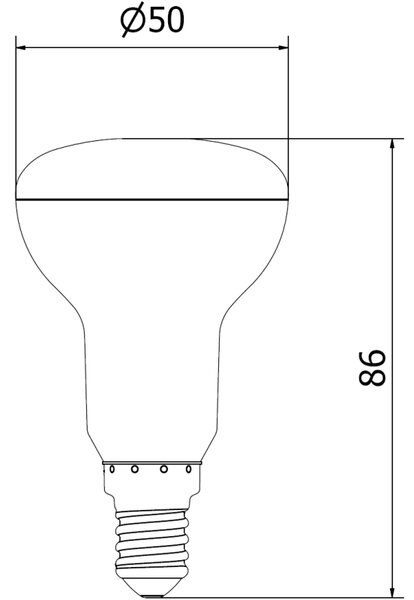 Mexen Nova, Bec LED E14, R50, 3W, Neutru - 4000K, 315 lm - L103-E14-0340-01