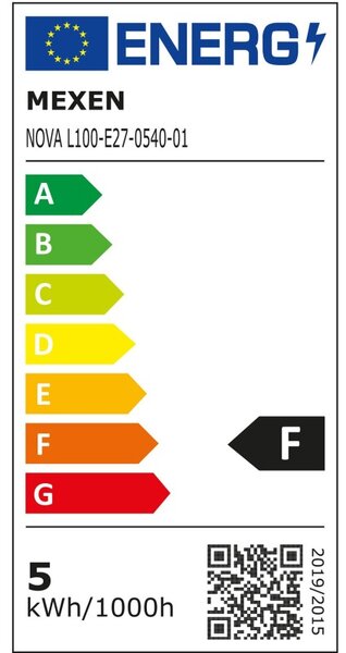 Mexen Nova, Bec LED E27, A60, 5W, neutru - 4000K, 525 lm - L100-E27-0540-01
