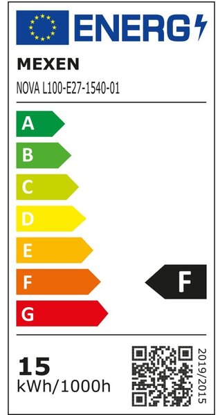 Mexen Nova, Bec LED E27, A60, 15W, neutru - 4000K, 1575 lm - L100-E27-1540-01