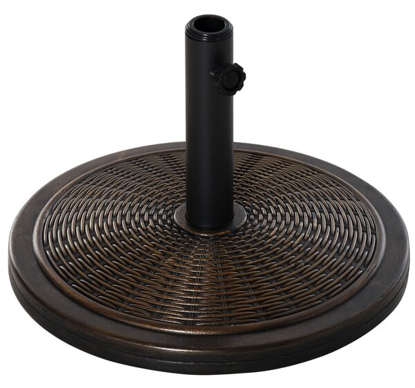 Outsunny Bază Umbrelă 14kg, Ciment și Plastic, Efect Ratan, Bronz | Aosom Romania