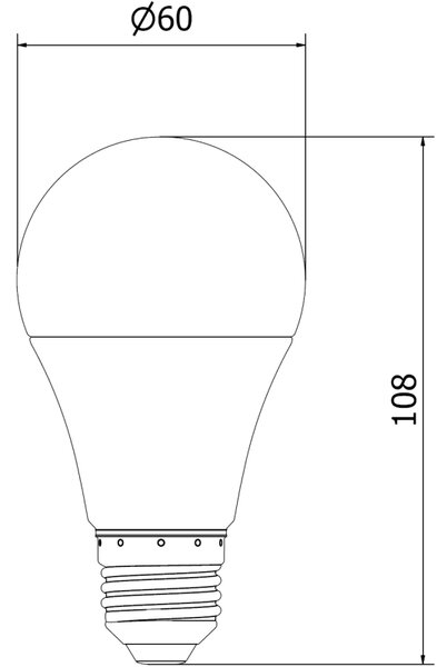 Mexen Nova, Bec LED E27, A60, 5W, neutru - 4000K, 525 lm - L100-E27-0540-01
