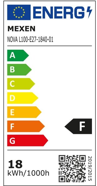 Mexen Nova, Bec LED E27, A70, 18W, neutru - 4000K, 1890 lm - L100-E27-1840-01