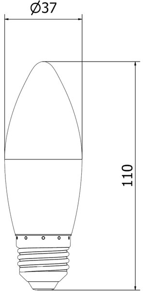 Mexen Nova, Bec LED E27, C37, 10W, Neutru - 4000K, 1055 lm - L102-E27-1040-01