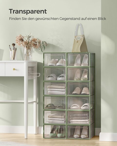 Pantofar plastic Songmics Transparent 33.3x23x14 cm