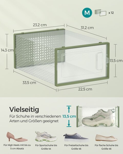 Pantofar plastic Songmics Transparent 33.3x23x14 cm