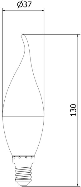 Mexen Nova, Bec LED cu flacără E14, C37, 10W, Cald - 3000K, 1055 lm - L106-E14-1030-01