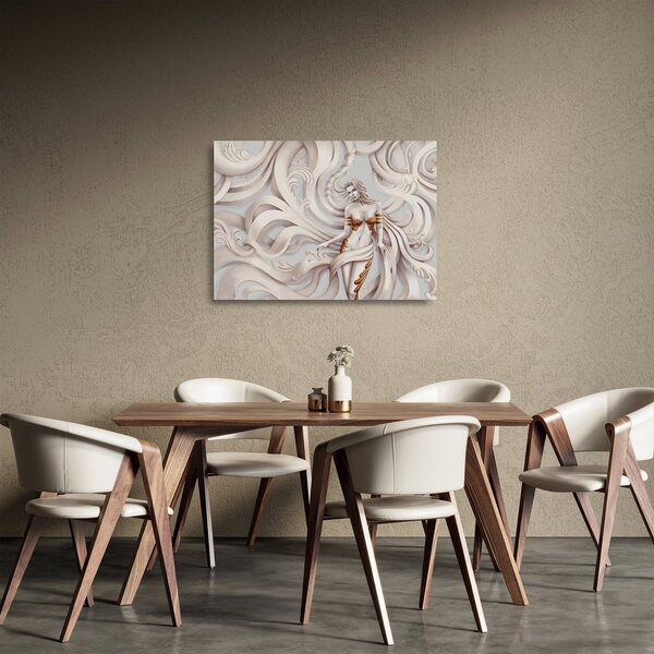 Tablou pe sticlă - Zeița motiv floral (70x50 cm)