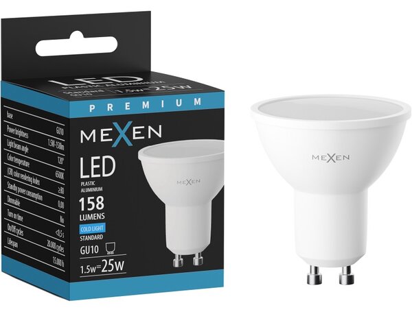 Mexen Nova, Bec LED GU10, 1.5 W, rece - 6500K, 158 lm - L107-GU10-0165-01