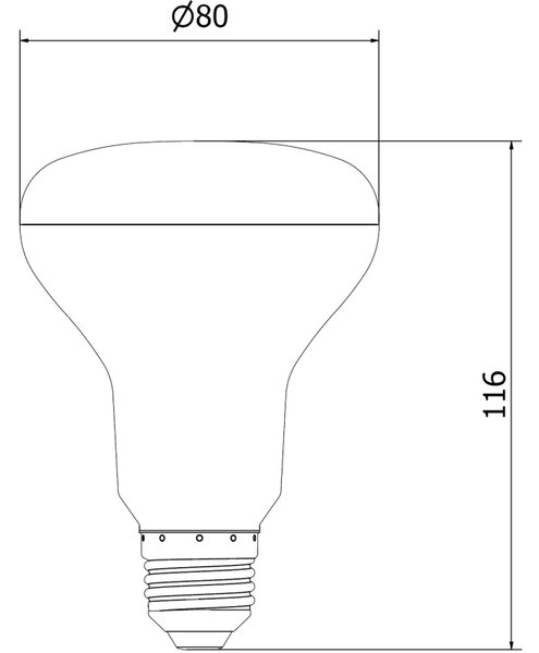 Mexen Nova, Bec LED E27, R80, 12W, Neutru - 4000K, 1260 lm - L105-E27-1230-01
