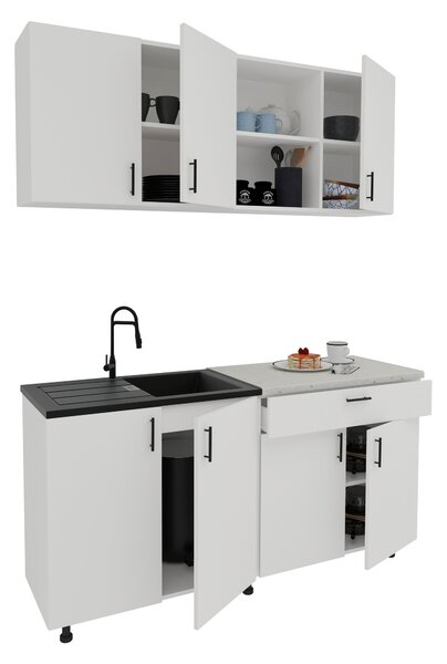 Bucatarie haaus Roma, Alb, L 160 cm