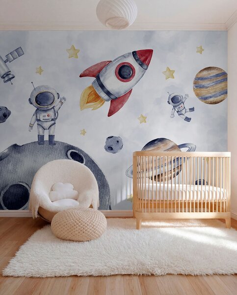 Tapet Astronauți în spațiu, Fototapet Spaţiu, w01461 : Uwalls.ro