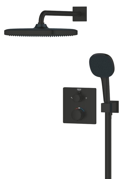 Grohe Vitalio Comfort set de duș ascuns cu termostat cu duș de ploaie negru 348822430