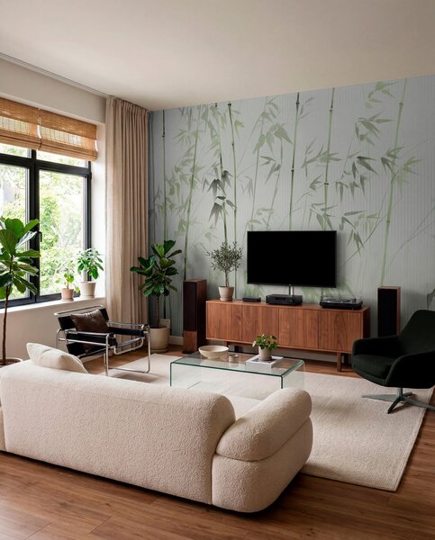 Tapet Acuarelă bambus, Fototapet Natură, w08390v2 : Uwalls.ro