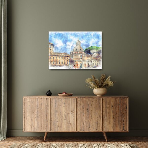 Tablou pe sticlă - Biserica Santa Maria di Loreto, Roma, Italia (70x50 cm)