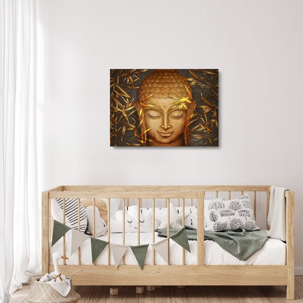 Tablou pe sticlă - Buddha de aur (70x50 cm)