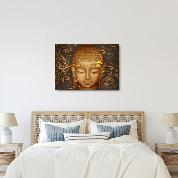 Tablou pe sticlă - Buddha de aur (70x50 cm)