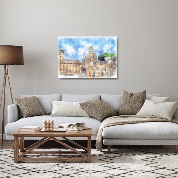 Tablou pe sticlă - Biserica Santa Maria di Loreto, Roma, Italia (70x50 cm)