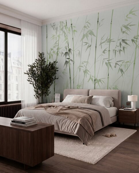 Tapet Acuarelă bambus, Fototapet Natură, w08390v2 : Uwalls.ro