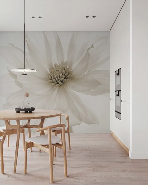 Tapet Delicate flori bej pe fundal de lumină, Fototapet Flori, w02077v1 : Uwalls.ro