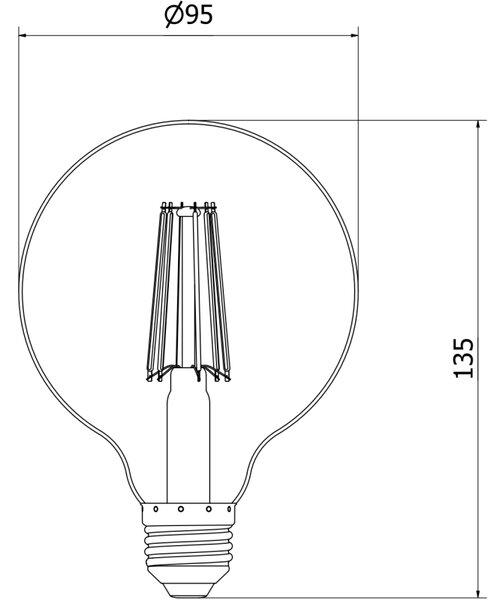 Mexen Vintis, Bec LED E27, G95, 10W, Neutru - 4000K, 1320 lm, transparent - L157-E27-1040-00