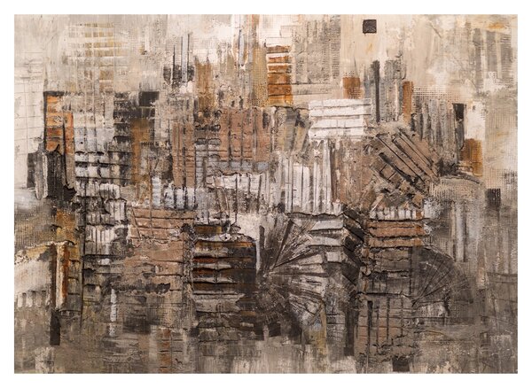 Tablou pe sticlă - Abstract, nuanțe maro (70x50 cm)