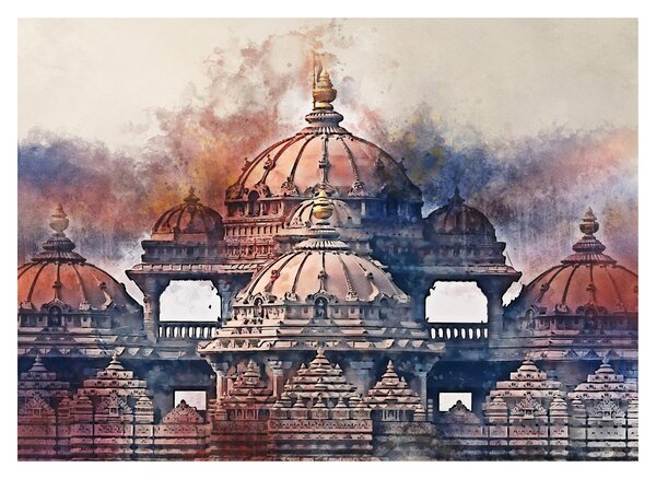 Tablou pe sticlă - Akshardham, New Delhi, India (70x50 cm)