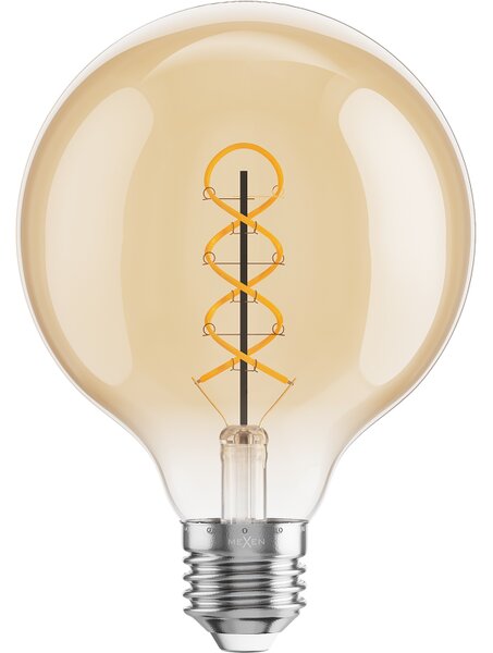 Mexen Vintis, Bec LED spiralat E27, G95, 4W, Cald - 2200K, 360 lm, chihlimbar - L167-E27-0422-50