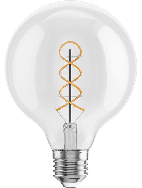 Mexen Vintis, Bec LED spiralat E27, G95, 6W, Cald - 2700K, 630 lm, transparent - L167-E27-0627-00