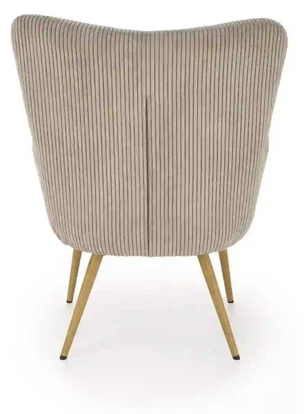 Fotoliu AMARO, gri/stejar, stofa catifelata/lemn, 70x80x97 cm