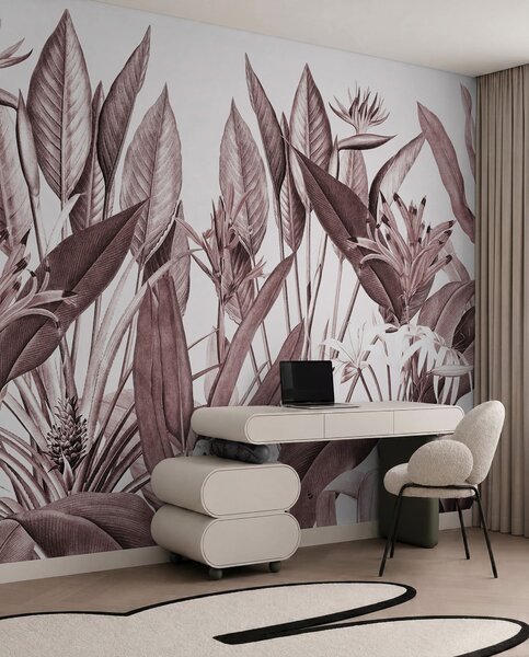 Tapet Flora tropicală în tonuri senine, Fototapet Natură, u96833v1 : Uwalls.ro