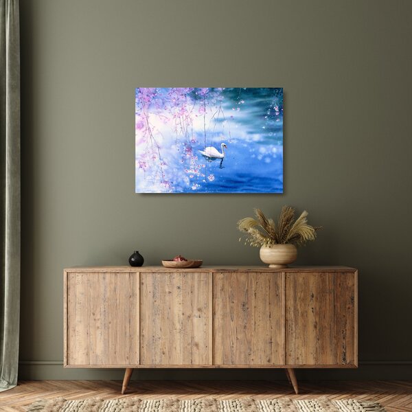 Tablou pe sticlă - Lacul magic (70x50 cm)